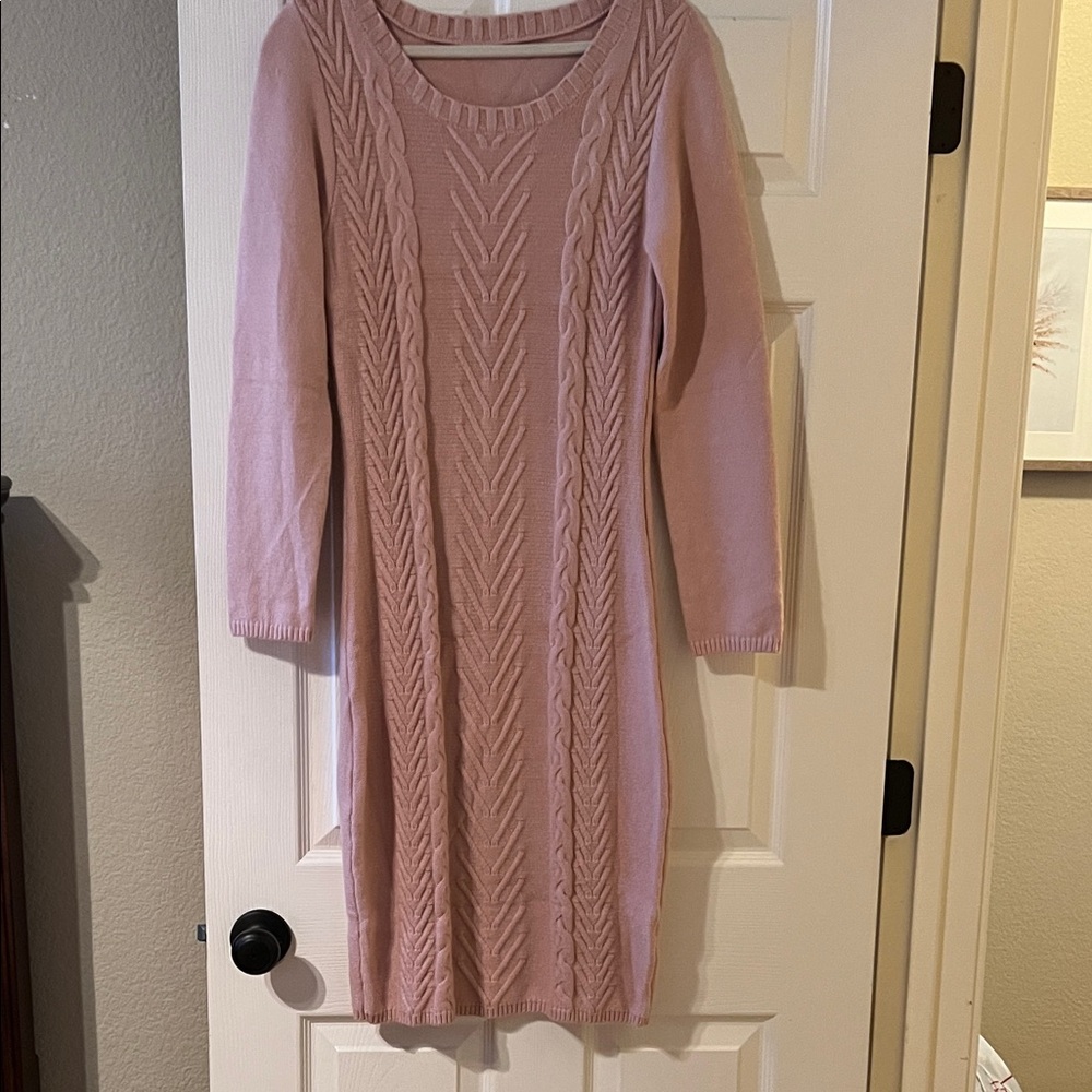 Blush Pink Cable Knit Dress